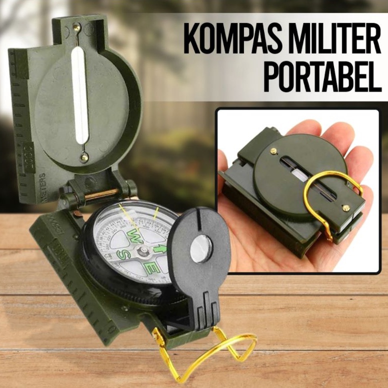 KODE Q58C Kompas Bidik Lensatic Compass Pramuka Survival Hiking Gunung Outdoor Kompas TNI