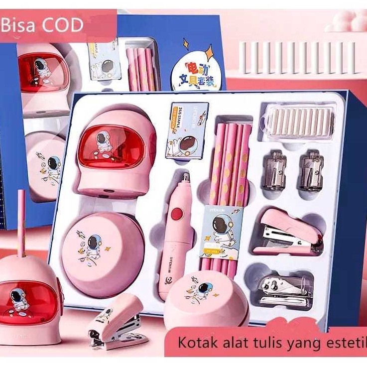 

KODE X8F4 MI Set Alat Tulis Sekolah Elektrik Rautan Penghapus Vacuum Electric Stationery Set Lengkap