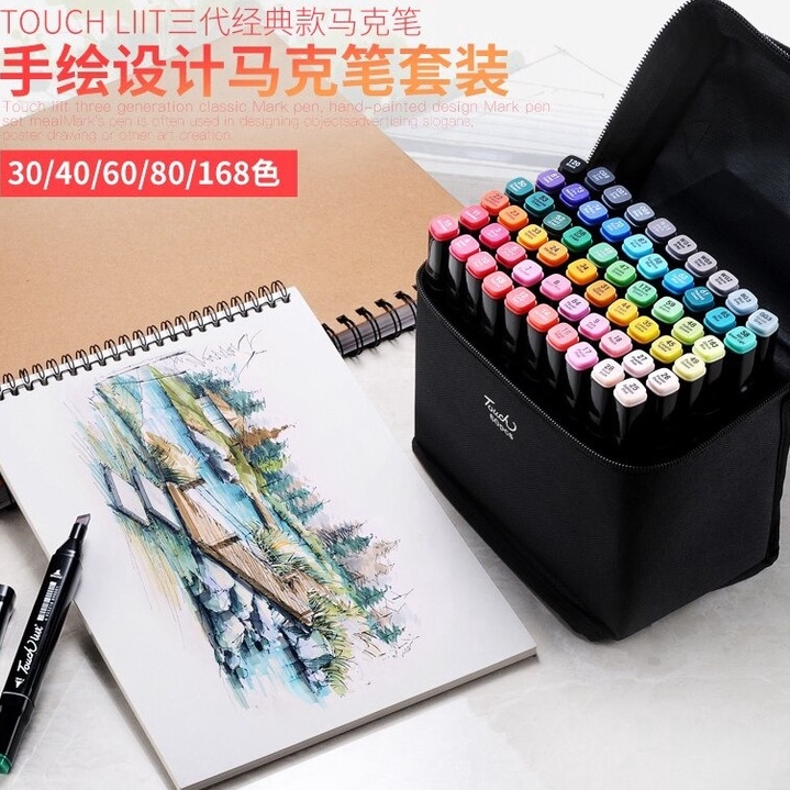 

Stok terbatas TOUCH Spidol Warna Warni Dua Sisi Pen Marker Dual Side Set 48pcs Fine Art Brush Alat Mewarnai Anak