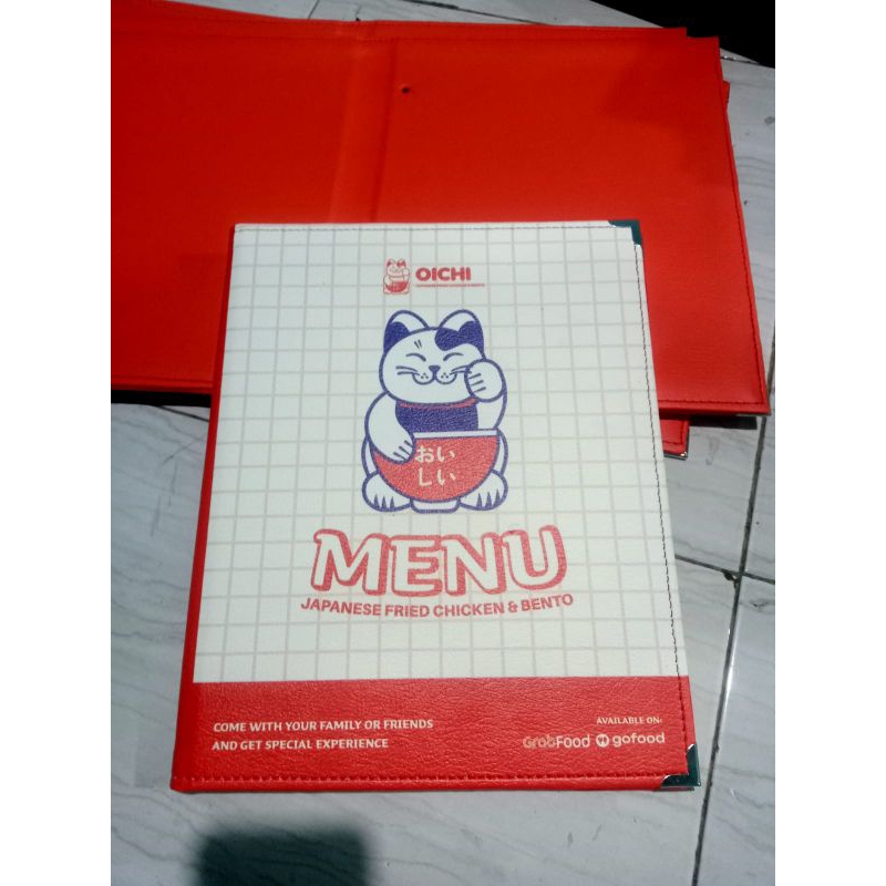 

Cover Buku Menu Full Print Size A4,isi plastik 10 lembar