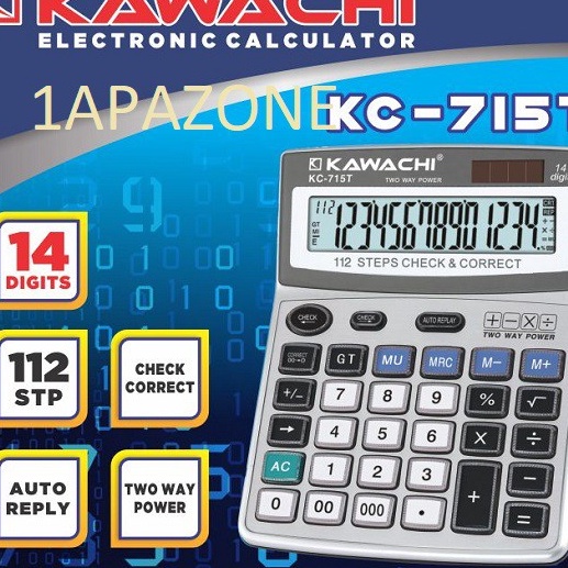 

KODE X4W8 Kalkulator electronic 14Digits KC715T KAWACHI