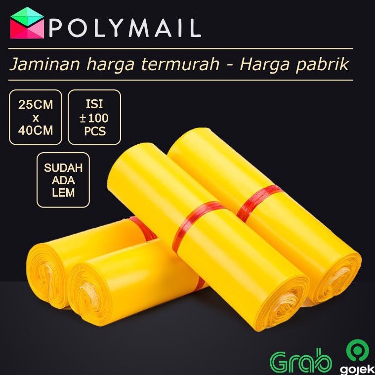 

KODE E5S7 POLYMAILER 1PCS 25x4CM YELLOW GLOSSY PLASTIK POLYMAILER KUNING