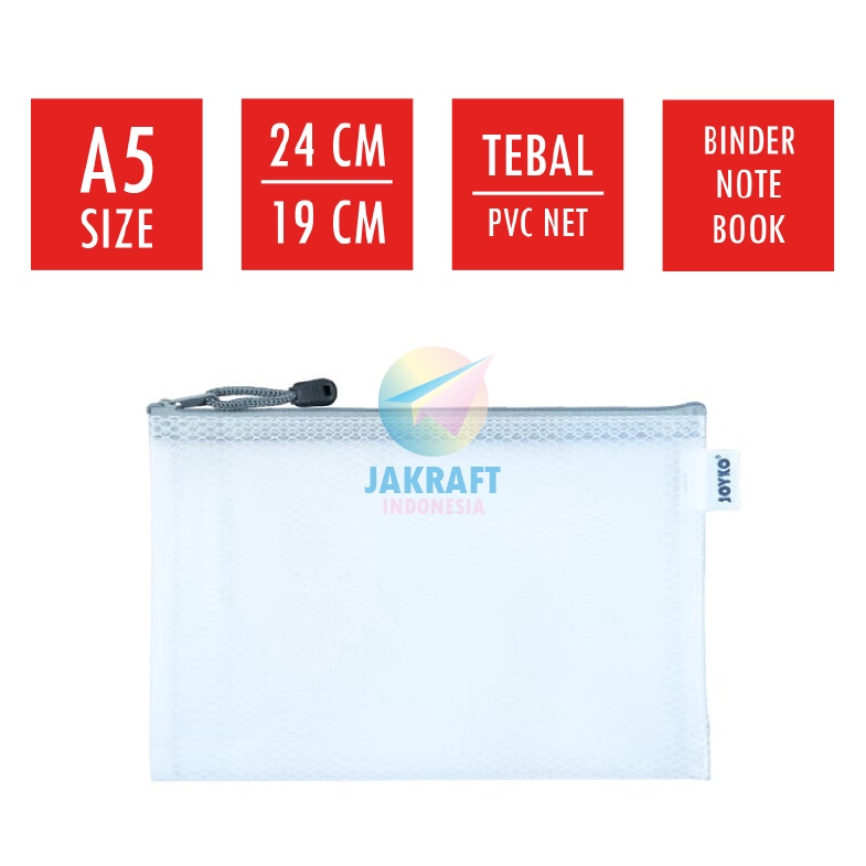 

GEBYAR PROMO 1 Pcs Zipper Document Bag Jaring A5 JOYKO DCB46 Buku Tulis Binder Note Notebook