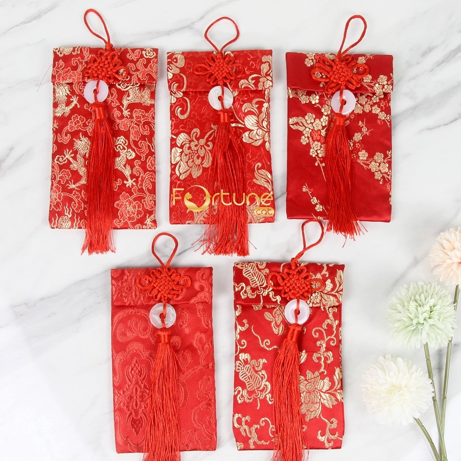 

KP8 Angpao Imlek 224 Kain Chinese Year Sangjit Wedding Engagement Hong bao Red Envelope Vertikal Giok