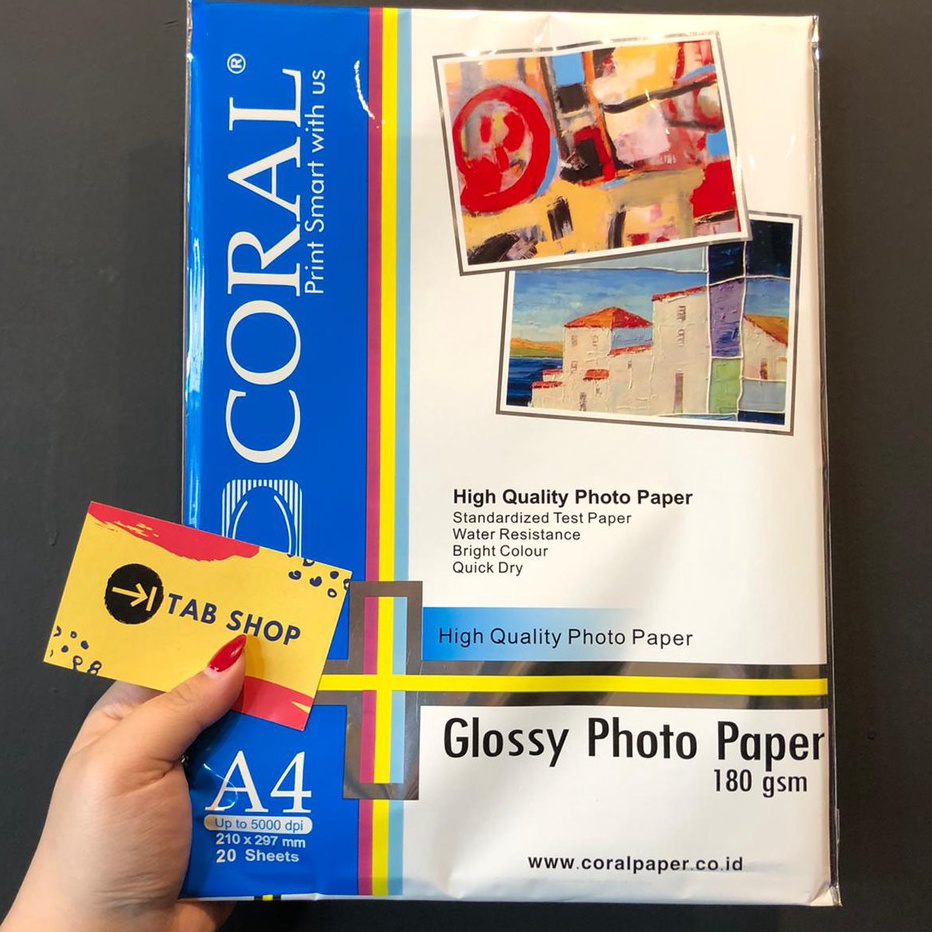 

KI3 TAB SHOP CORAL GLOSSY PHOTO PAPER 18 GSM A4 2 SHEETS CORAL KES FOTO GLOSY 18 GSM A4 2 SHEETS
