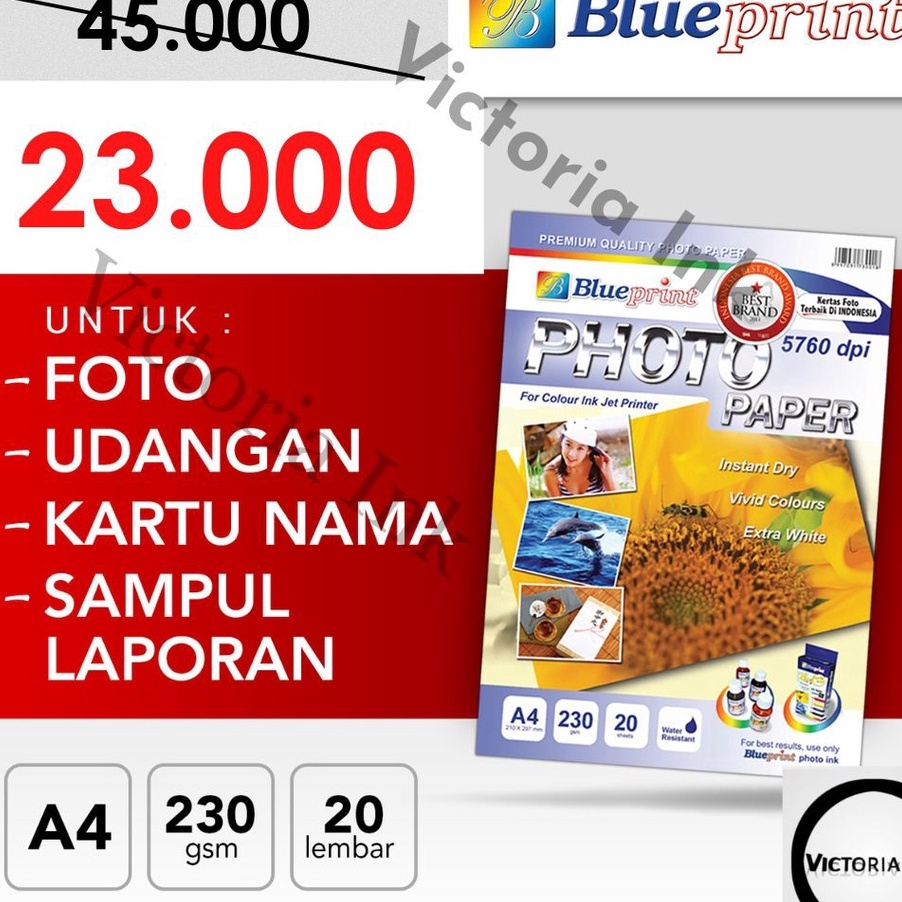 

HJ6 Kes Foto Blueprint Glossy A4 23gsm Kes Foto Blueprint A4 23gsm Photo Paper A4 23gsm Blueprint