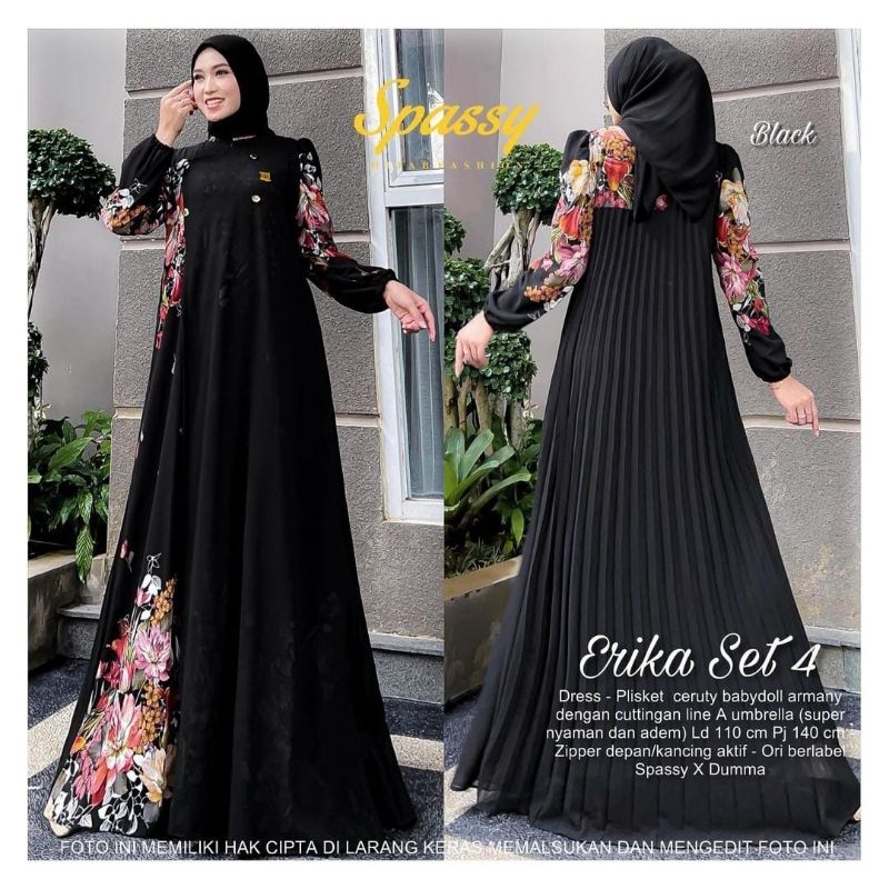 Erika set #4 #13 #8 gamis maxy dress 2 warna Ada JUMBO