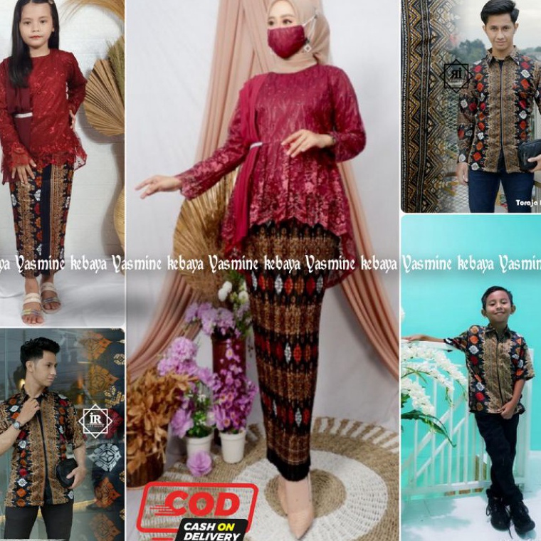 Keluaran Terbaru COUPLE KEBAYA AURORA SELENDANG SET KEMEJA BATIK MODERN  COUPLE AURORA SELENDANG KEL