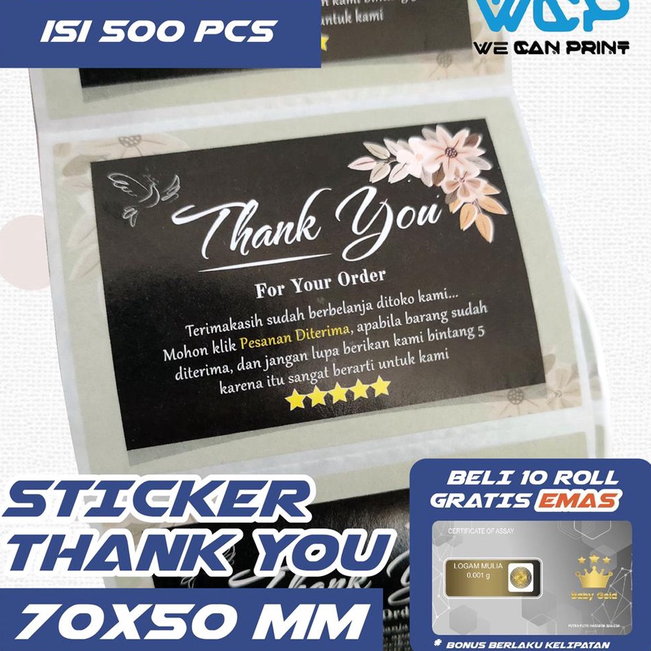 

KF7 Label Stiker Thank You Sticker Pengiriman OnTerima Kasih isi PCS