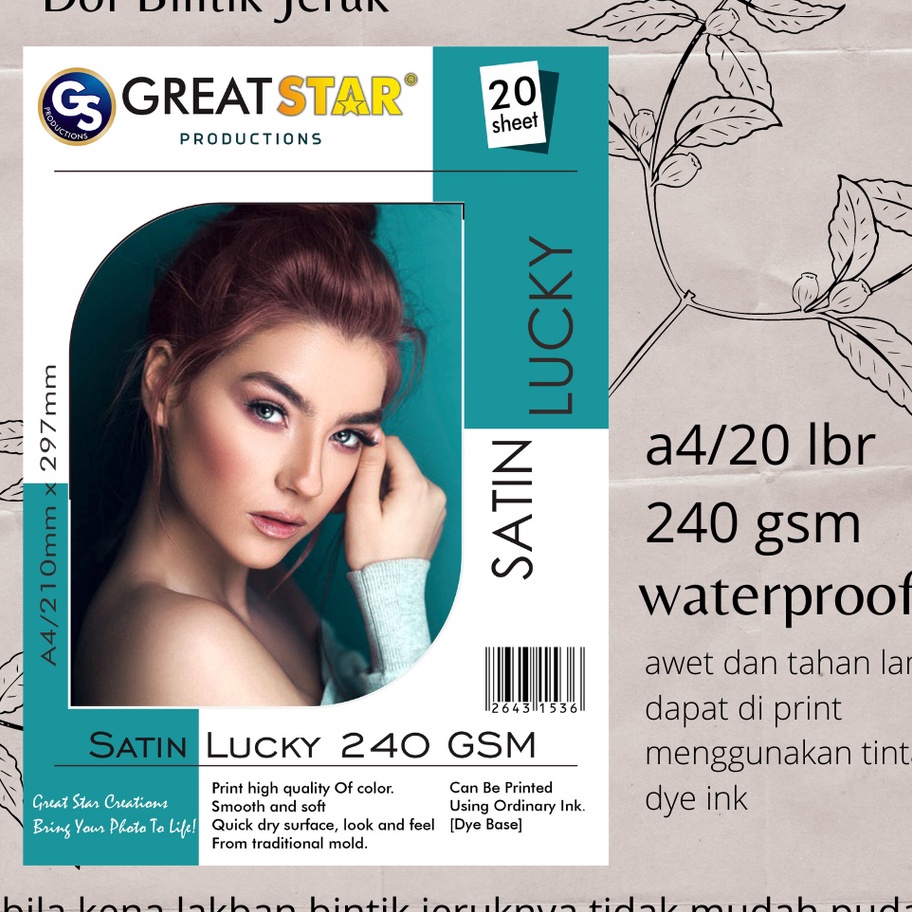 

Premium SILKY SATIN A42 PREMIUM 24 GSM LUCKY STAMP