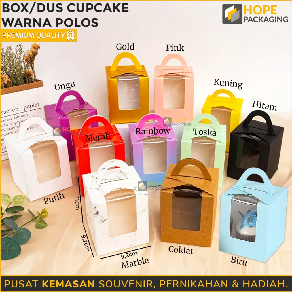 

WOW Single Muffin Cupcake Box Dus Souvenir Snack Permen Box Cupcake Kemasan Kotak Cupcake Box Muffin Dus Kue Tempat Cupcake