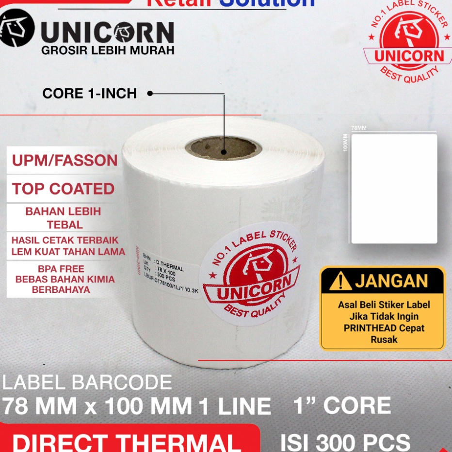 

Terkini Stiker Label Barcode Thermal 78x1 mm 78 x 1 mm 78x1mm