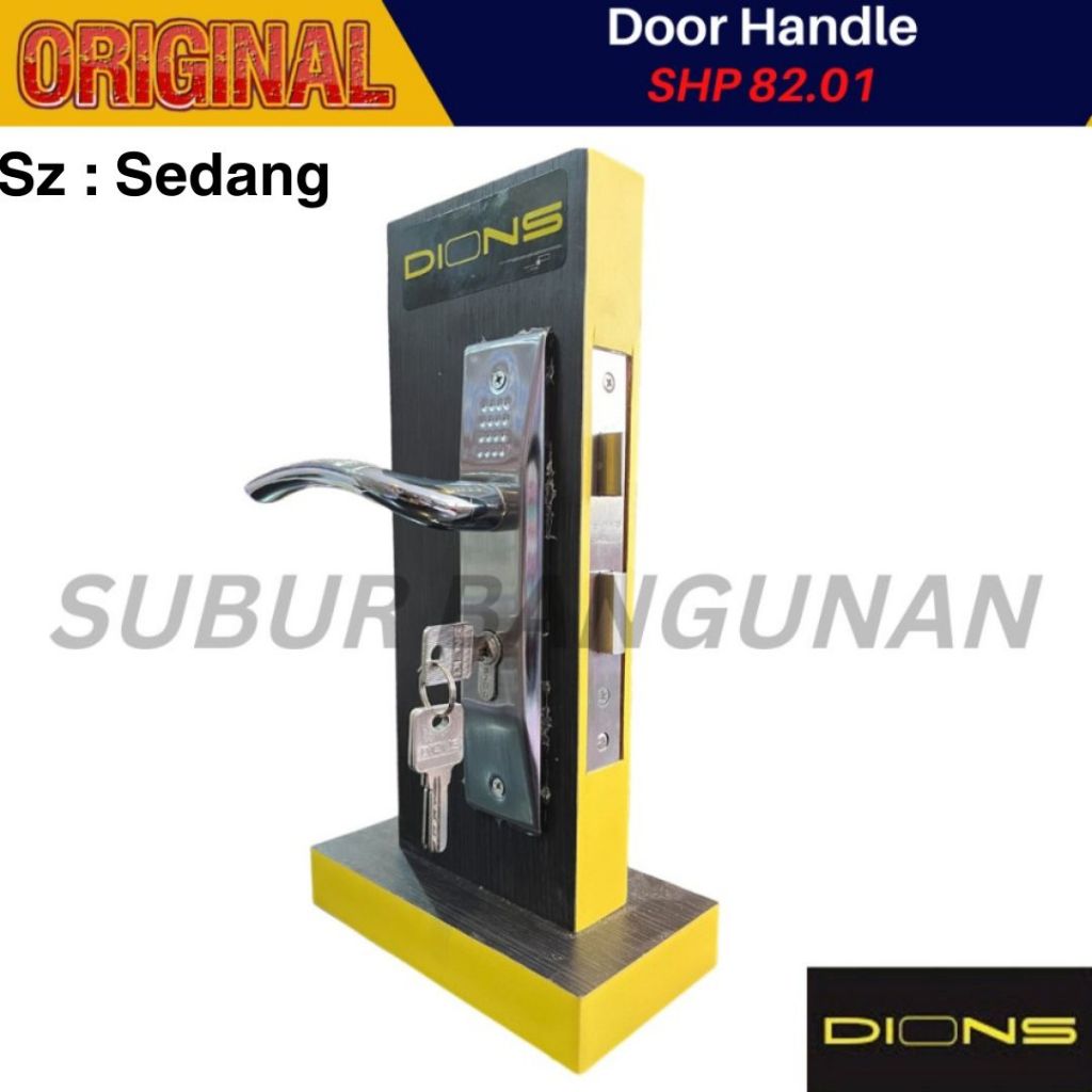 Paket Handle Gagang Kunci Pintu Set Tanggung 20 Cm Dions by Solid SHP 82.01 (Sedang)