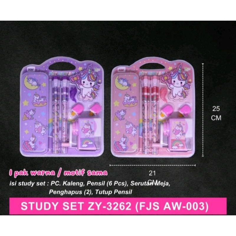 

Study Set/ Stationery Set/ Alat Tulis Set/Perlengkapan Alat Tulis Anak Sekolah Motif Unicorn/