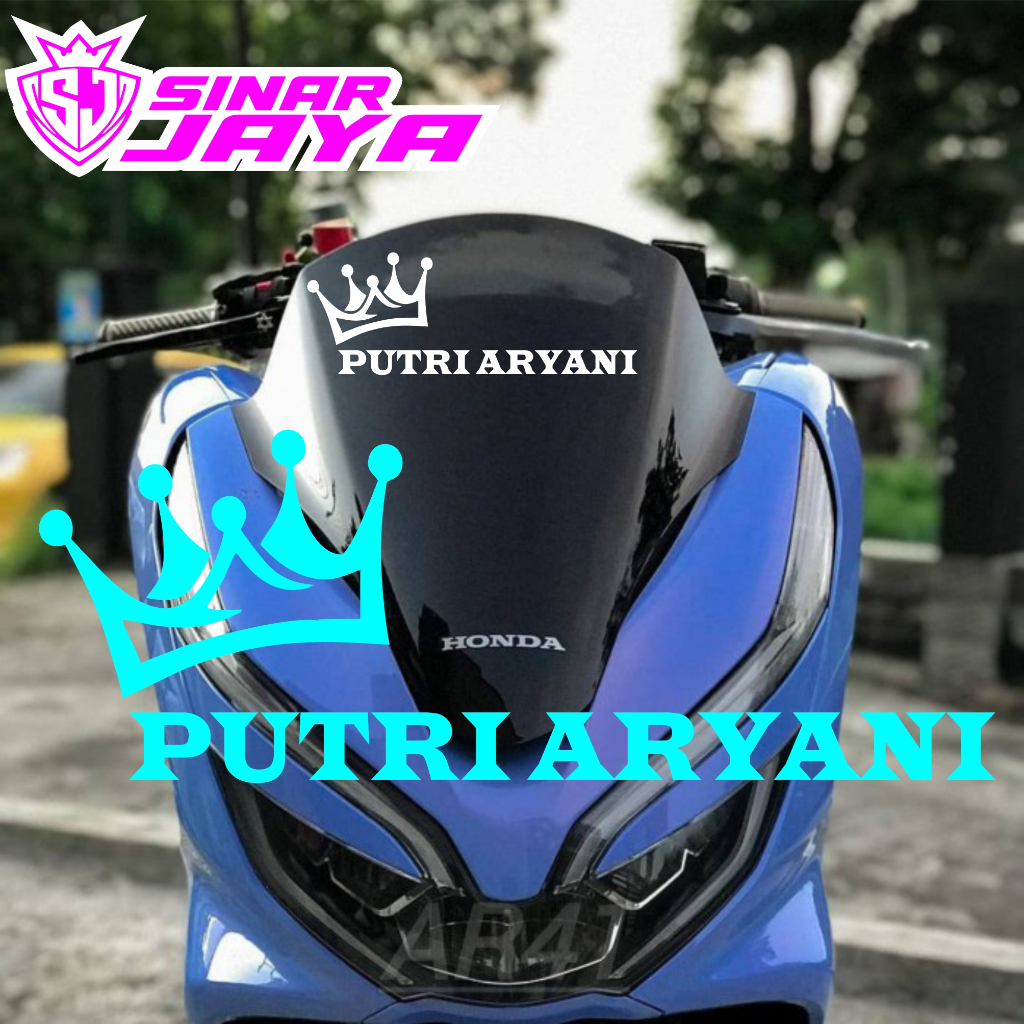 PROMO STIKER CUTING CUSTOM NAMA ANDA STIKER CUTING VARIASI VISOR MOTOR NMAX DAN PCX