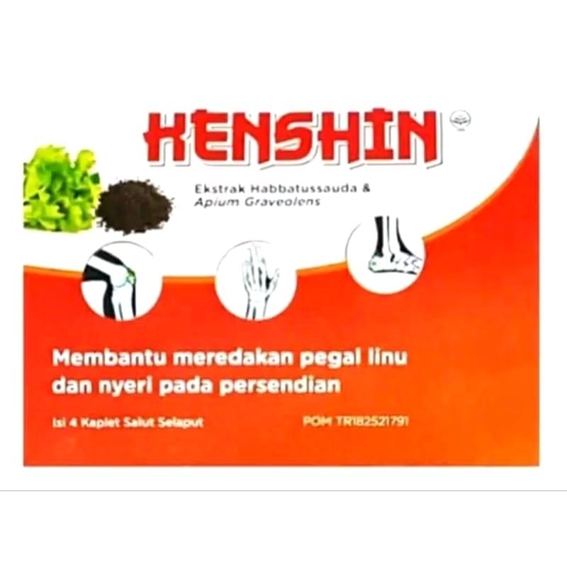 Kenshin 1 strip isi 4 tablet - obat herbal untuk pegal linu dan asam urat
