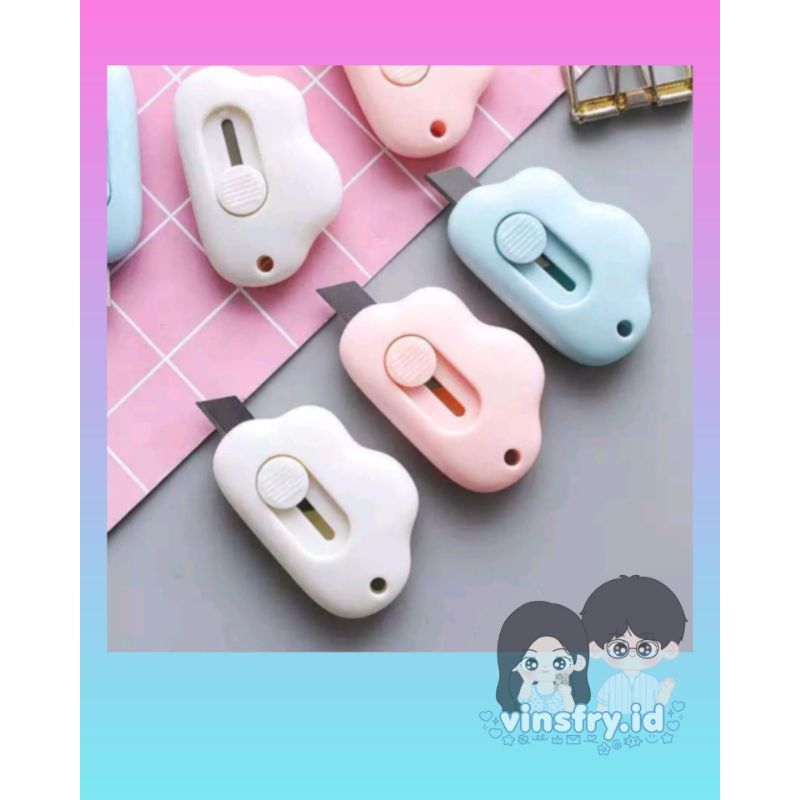 

Cutter Mini Bentuk Awan Lucu Pisau Kecil Pemotong Kertas Portable