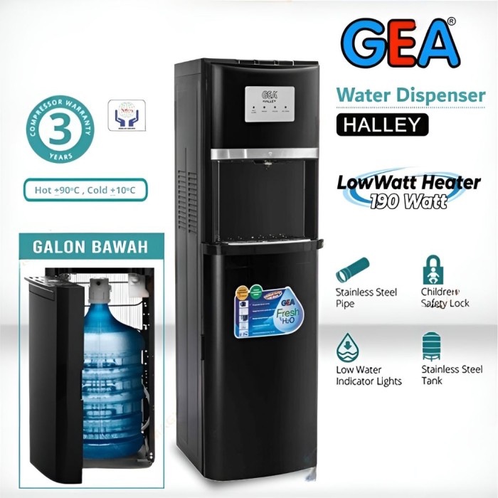 DISPENSER GEA HALLEY GALON BAWAH LOW WATT ( 190 WATT )