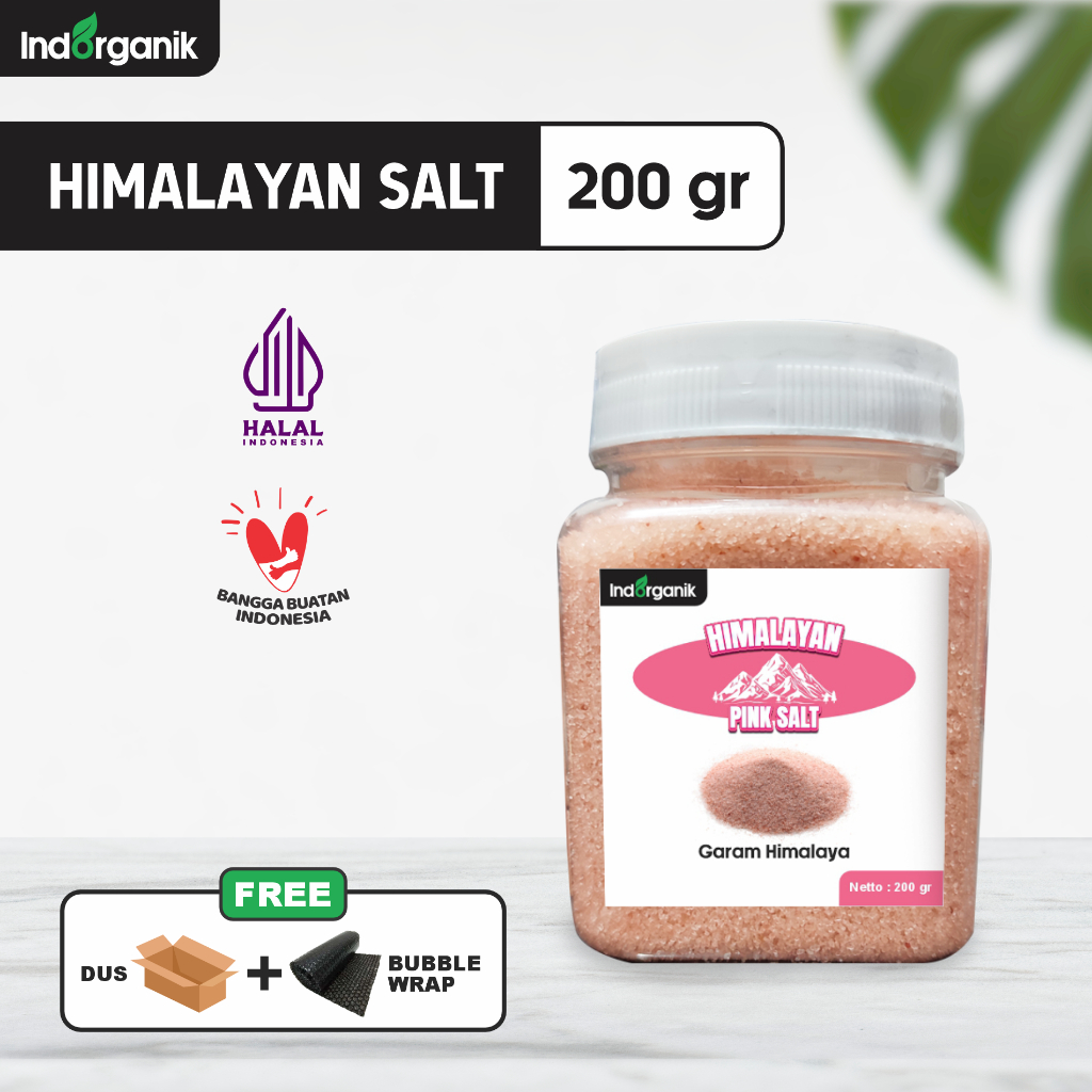 

INDORGANIK GARAM HIMALAYA ORIGINAL ASLI - HIMALAYAN PINK SALT PREMIUM ORGANIC 200GR
