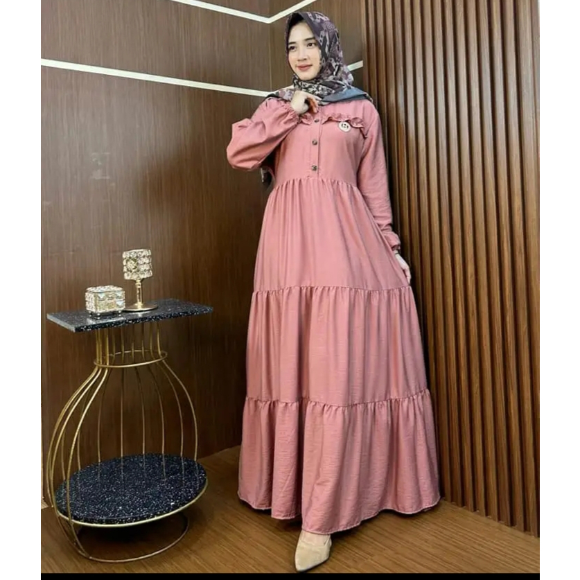 Gamis Polos Susun Rempel Bahan Katun Toyobo Premium