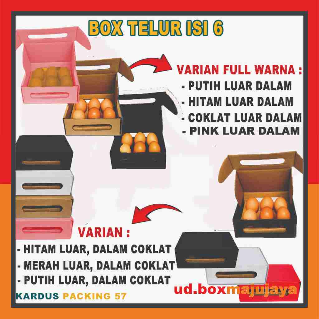 

(PAKET 10 PCS) Box Telur 16x11x6 cm (isi 6)/Karton Polos/Kemasan Telur