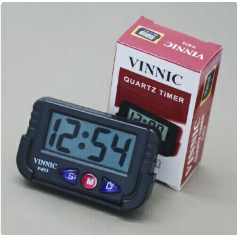 Jam Mobil/Jam meja Digital Stopwatch mobil VINNIC QUARTZ TIMER V-613  Best Seller + Sertifikat Kalib