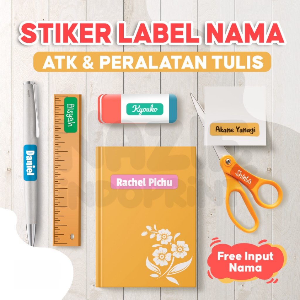 

OMAH STIKER - 130 PCS STICKER WATERPROOF / LABEL NAMA ATK / STIKER WATERPROOF / STIKER LABEL PENSIL