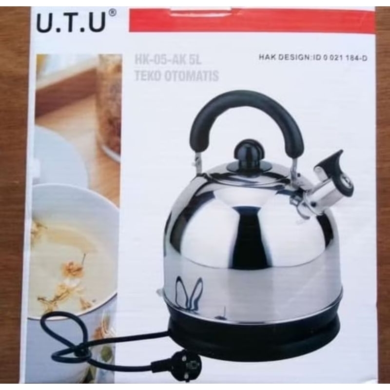 U.T.U TEKO LISTRIK STAINLEES STEEL 5 LITER TEKO LISTRIK UTU 5 LITER • UTU ELECKTRIC KETTLE 5 LITER •