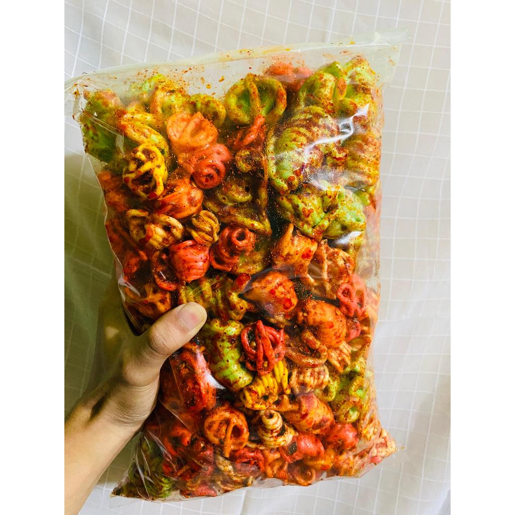 

sebring kerupuk gelung pedas daun jeruk bumbu melimpah/sebring kerupuk gelung original daun jeruk kemasan 500gr 250gr 100gr