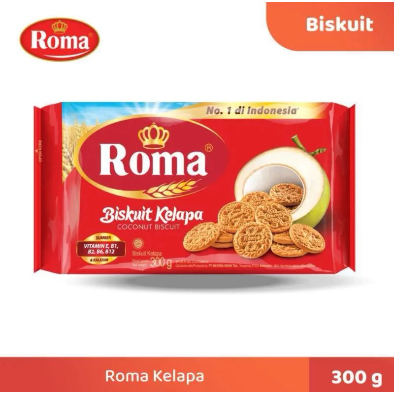 

ROMA KELAPA 300GR BISCUIT ROMA KELAPA KEMASAN 300GR