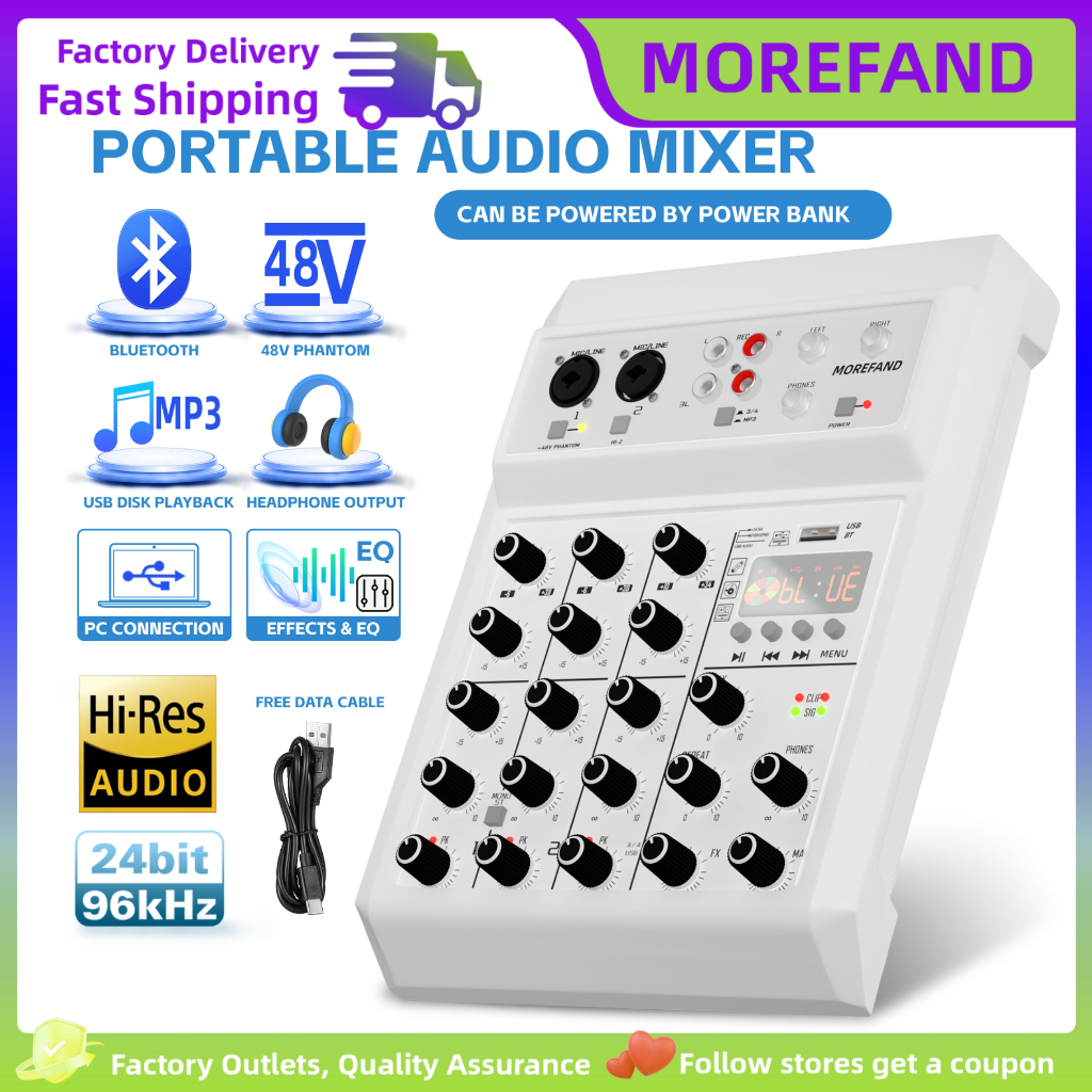 Mixer Audio Profesional Mixer Audio Profesional mixer kecil  Mendukung pemutaran Bluetooth/PC/MP3