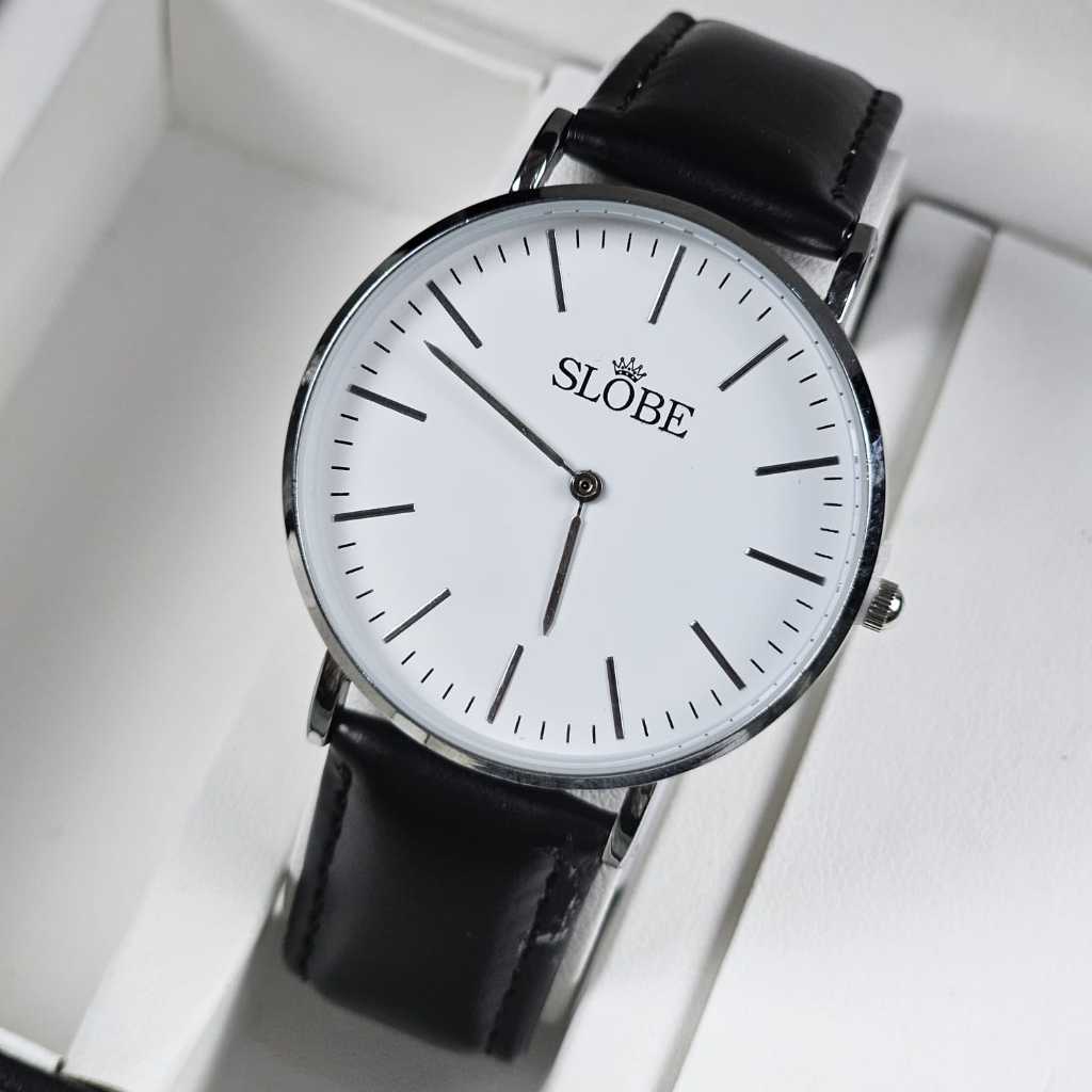 ( BISA COD ) PROMO JAM TANGAN SLOBE ORIGINAL COUPLE MODEL KLASIK TALI KULIT GARANSI 6 BULAN S-EX7472