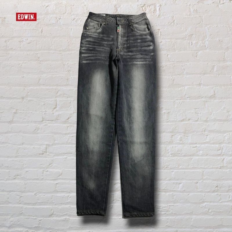 Celana Panjang Longpants Jeans Edwin Something Classic Dark Grey Washed Fading Reguler Original Seco