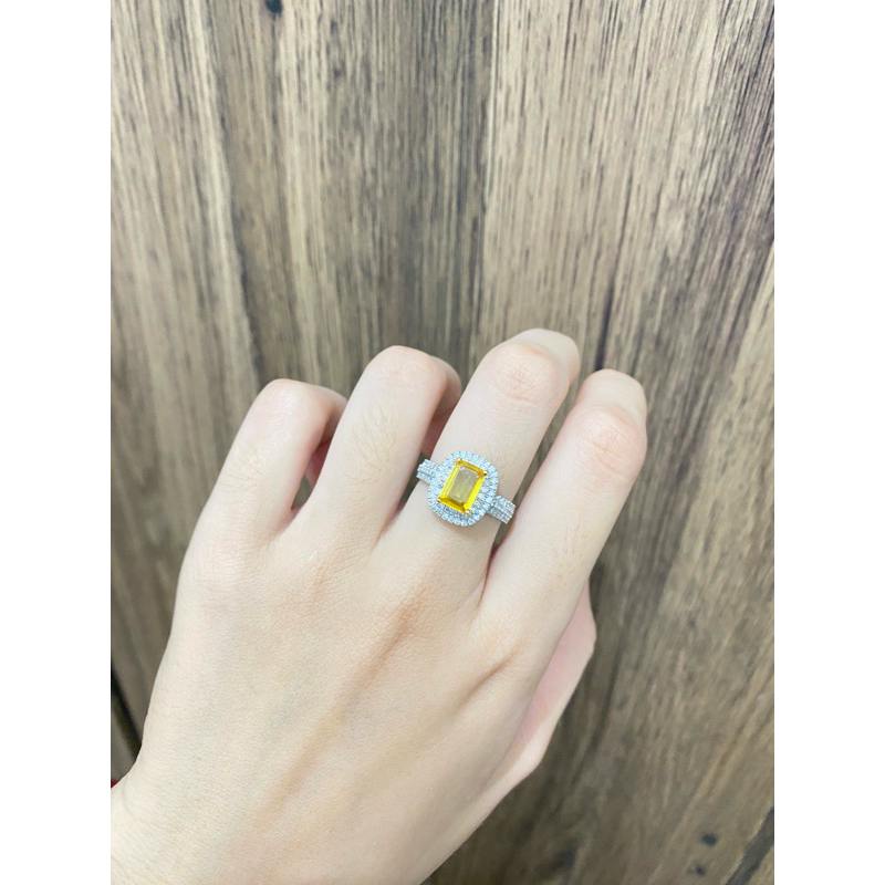 CINCIN EMAS PUTIH NATURAL BERLIAN EROPA+YAKUT NA456