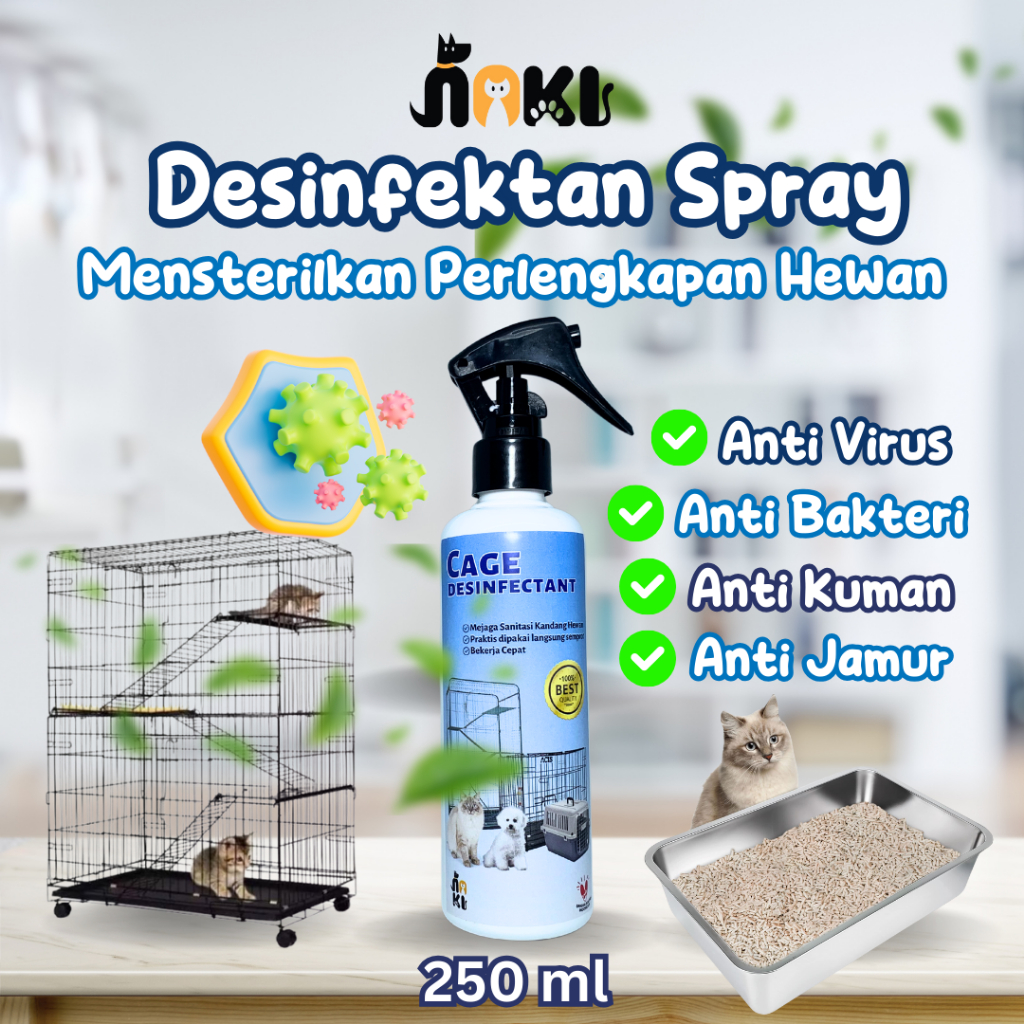 PEMBERSIH KANDANG & KASUR ANJING KUCING PET CRATE DISINFECTANT 250ML DESINFEKTAN SPRAY 250ML KANDANG