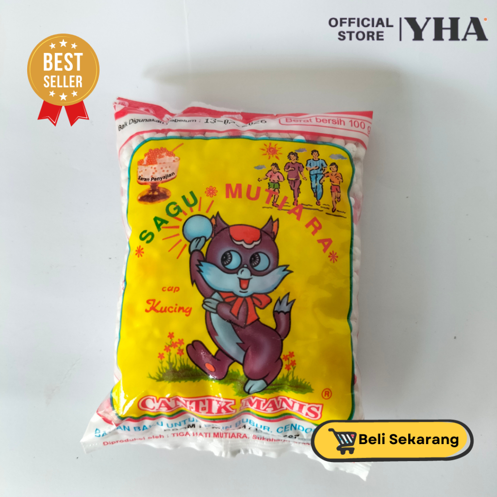 

Sagu Mutiara Cap Kucing Cantik Manis 100 g