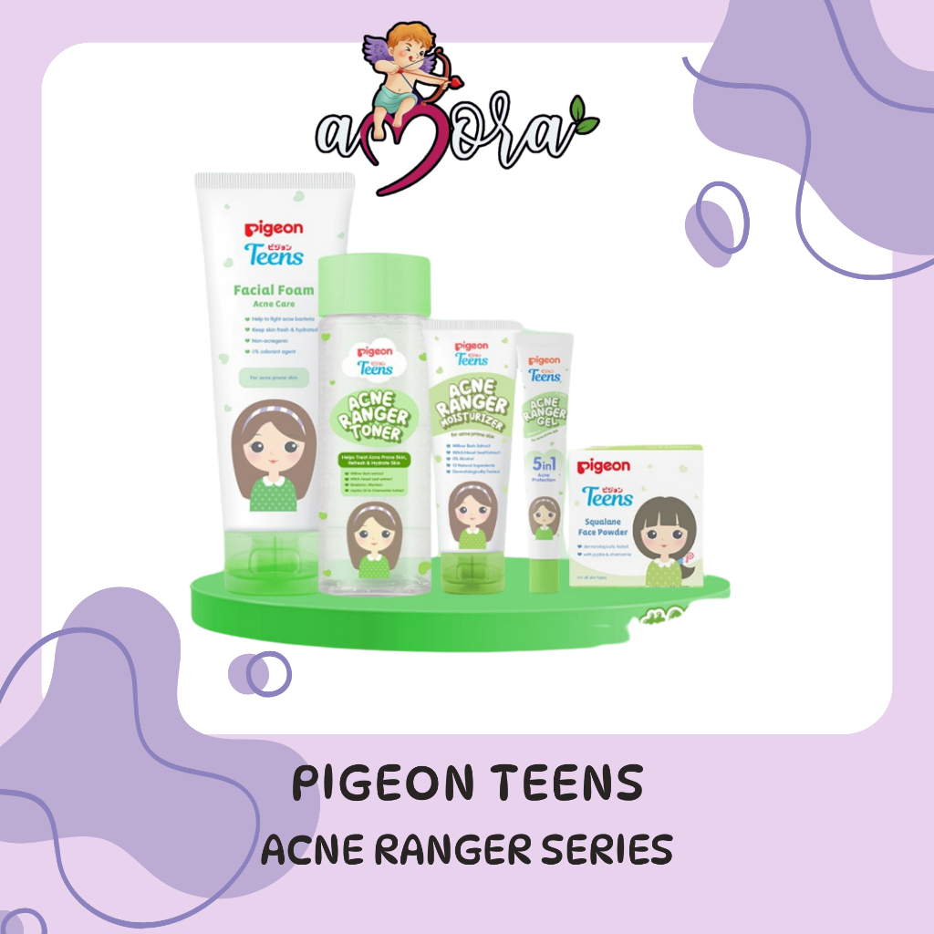 AMORA- PIGEON TEENS Acne Ranger Series - Facial Foam, Toner, Serum, Moisturizer, Acne Gel, Squalane 