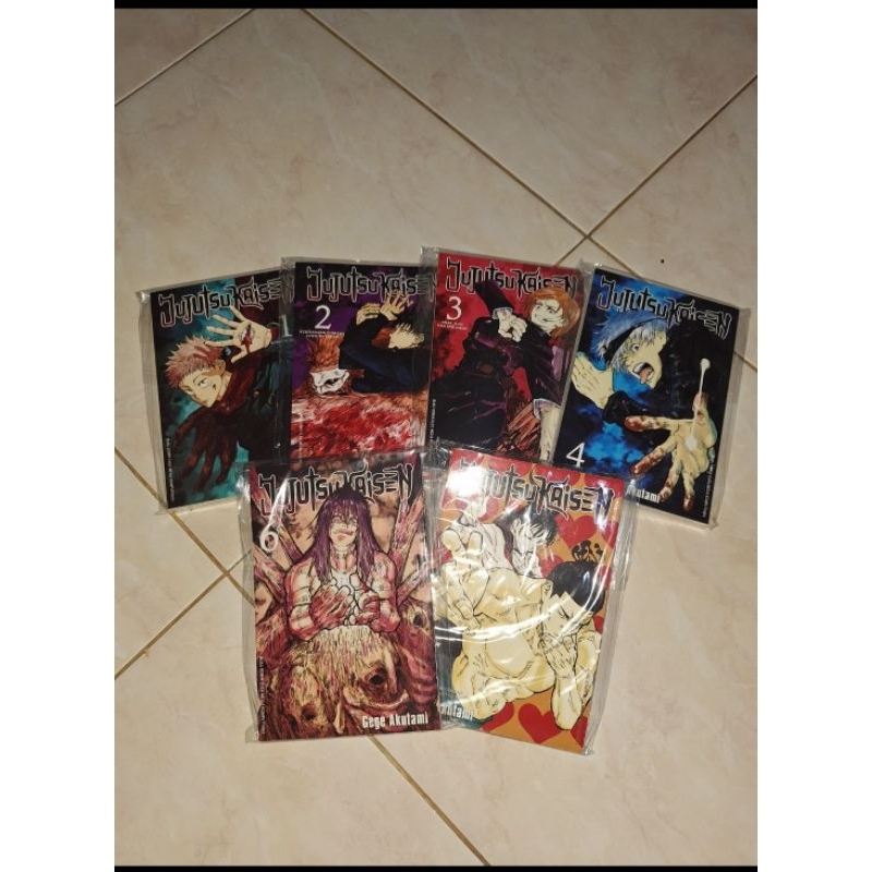 manga preloved jujutsu kaisen set vol 1-6