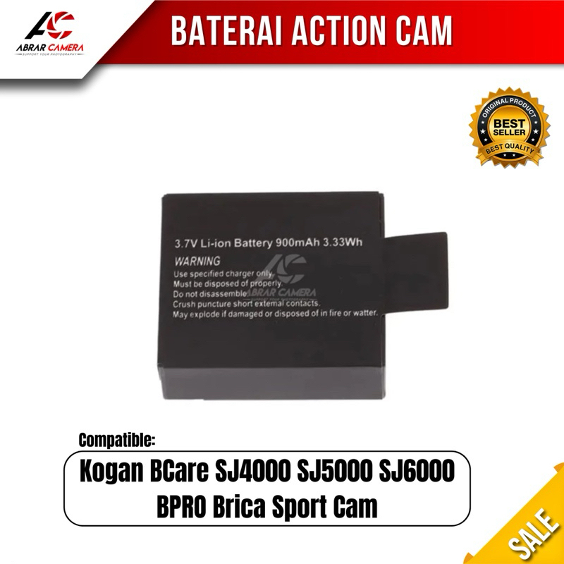 Baterai Kamera Action Kogan BCare SJ4000 SJ5000 SJ6000 Bpro Brica Sport Cam