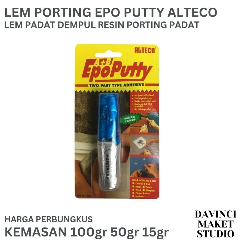 

Lem Epo Putty Alteco - Dempul Plastik Resin Clay 15gr 50gr 100gr
