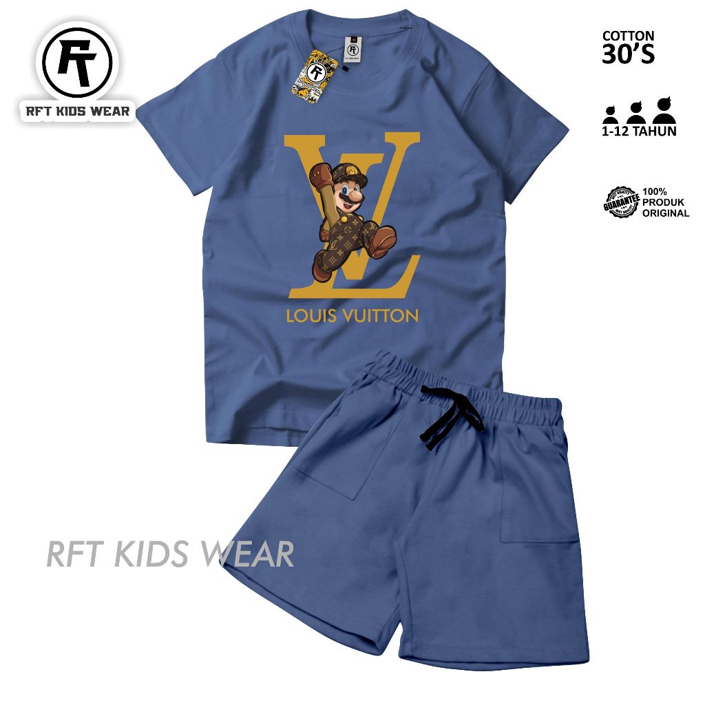 Setelan Anak Kaos Lv Baju Anak Celana Anak Laki Laki & Perempuan Unisex 1-12 Tahun
