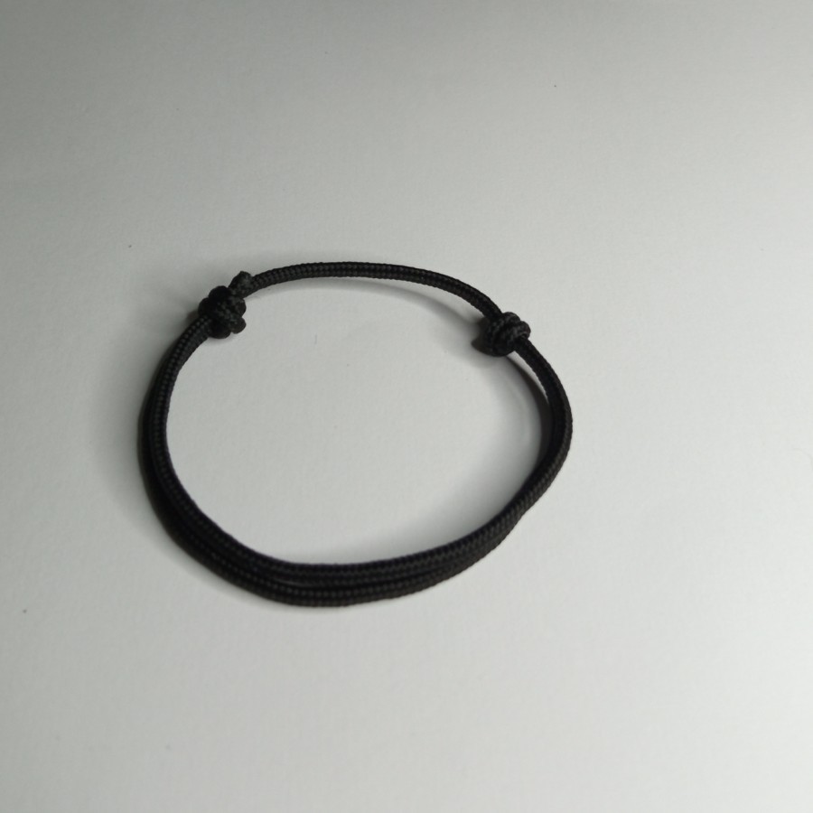 gelang tali prusik gelang tali gunung gelang simple gelang tali polos - Hitam
