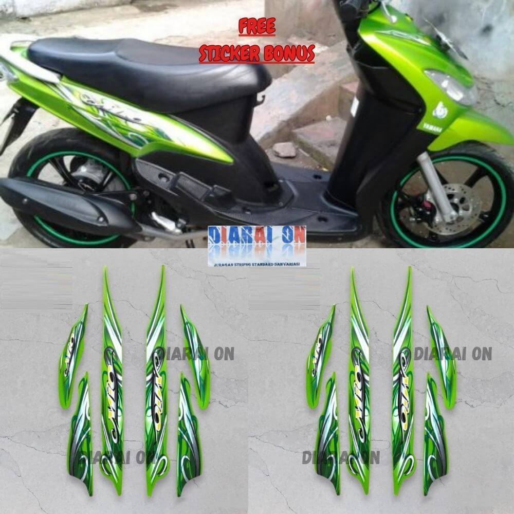 Striping Stiker Yamaha Mio 2010 - Mio Smile 2010 2011 Hijau Murah