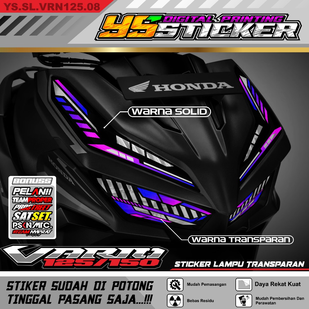 STIKER Alis lampu VARIO NEW 125 GEN-1 & GEN-2 - variasi lampu keren terbaru stiker custom alis vario