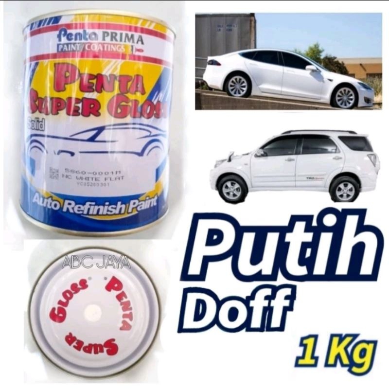 Cat Penta Super Gloss 5860 0001M White Flat 1kg White Doff Putih Doff White Dof Putih Dof White Matt