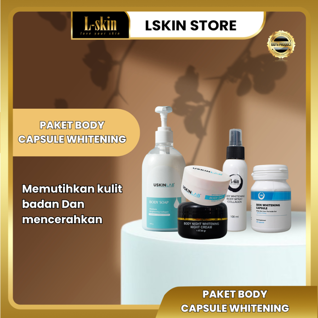 L-SKIN ❘ Bundling Paket Badan dan Kapsul Whitening Dosis 2