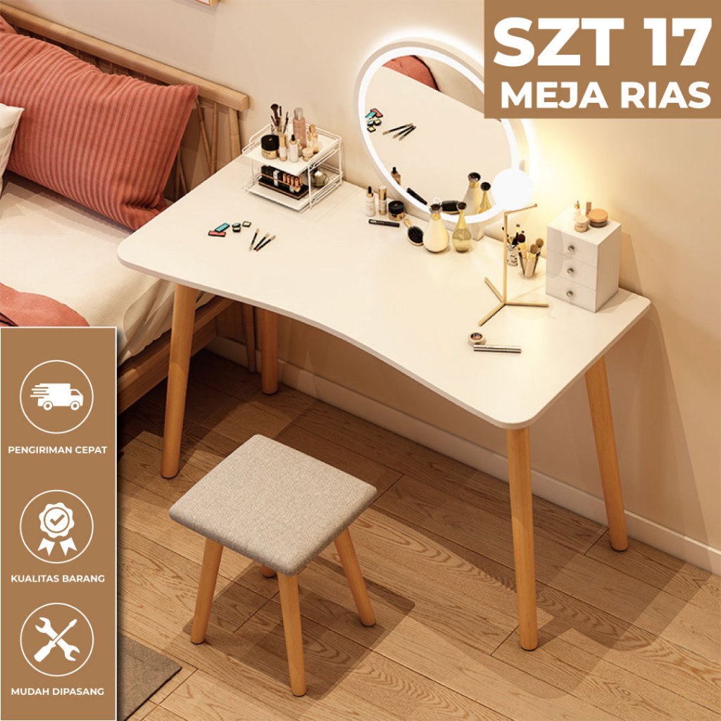 Meja Rias Nordik Kamar Tidur Meja Rias Kecil Sederhana Meja Rias Cermin Aesthetic SZT