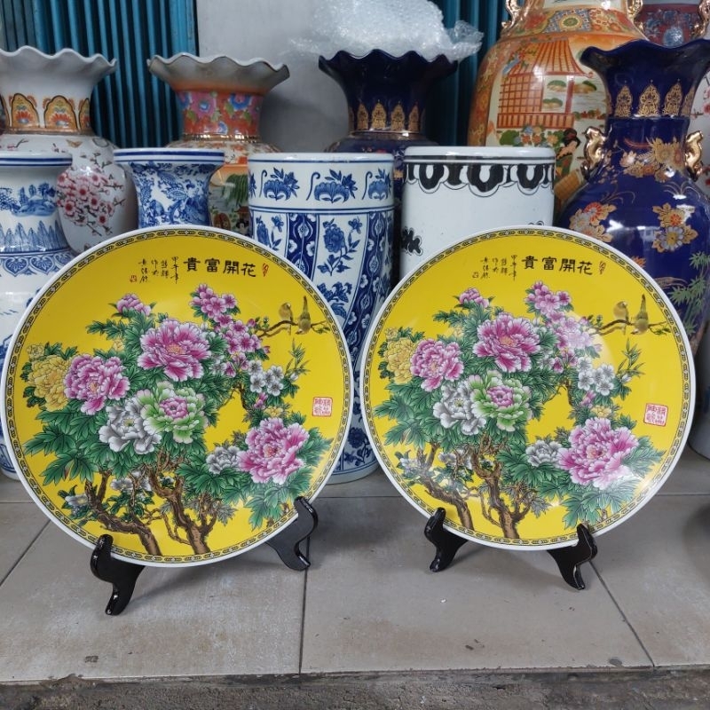 pajangan piring pajangan kanxi keramik