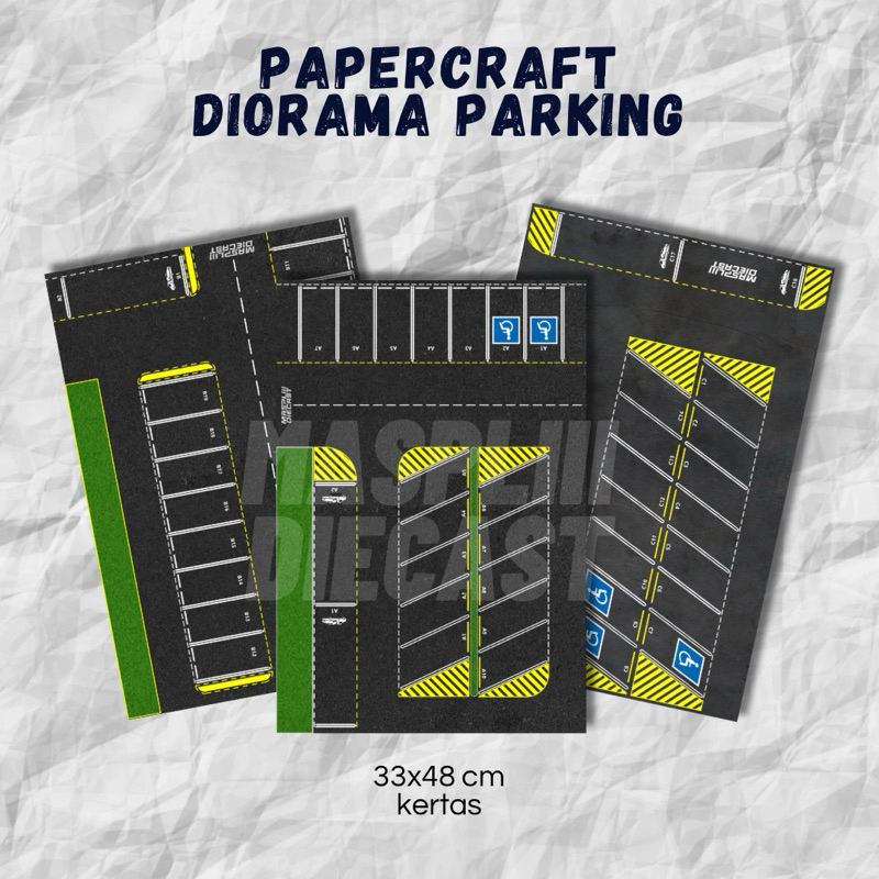 Diorama Parkiran Hot Wheels Diecast 1:64 Papercraft kertas