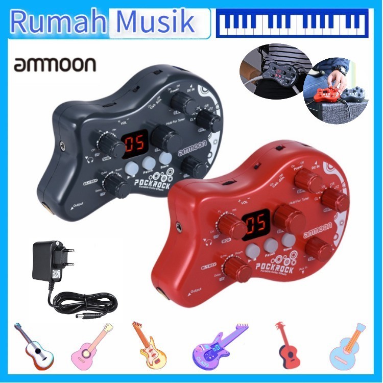 ✨✨Efek Gitar Multi Ammoon Pockrock / Pock Rock Portable Guitar Effects / Multi Efek Pedal
